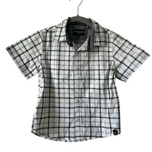 Kenneth Cole Kids Size 4 Boy's Button down Short sleeve shirt plaid white